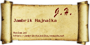 Jambrik Hajnalka névjegykártya