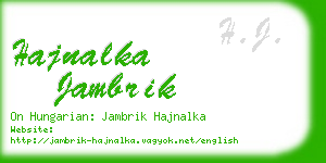 hajnalka jambrik business card